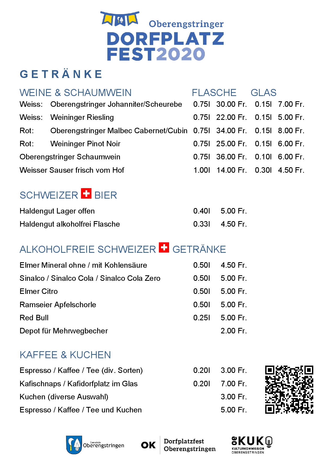 Getränke und Essen